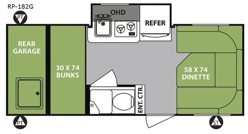 2019 Forest River R-Pod RP-182G floor plan