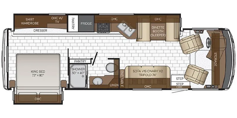 Newmar Bay Star 3116 floor plan