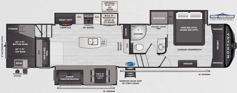 Keystone Montana High Country 351BH floor plan