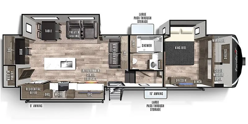 Forest River Cardinal Limited 319RKLE floor plan