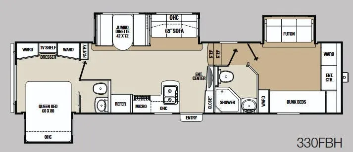 Coachmen Chaparral 330FBH floor plan