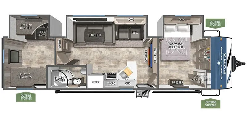 2026 Palomino Puma 32RBFQ - Floor plan