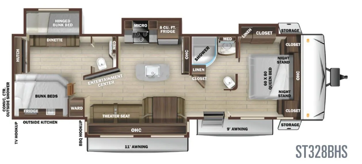 Highland Ridge Silverstar ST328BHS floor plan