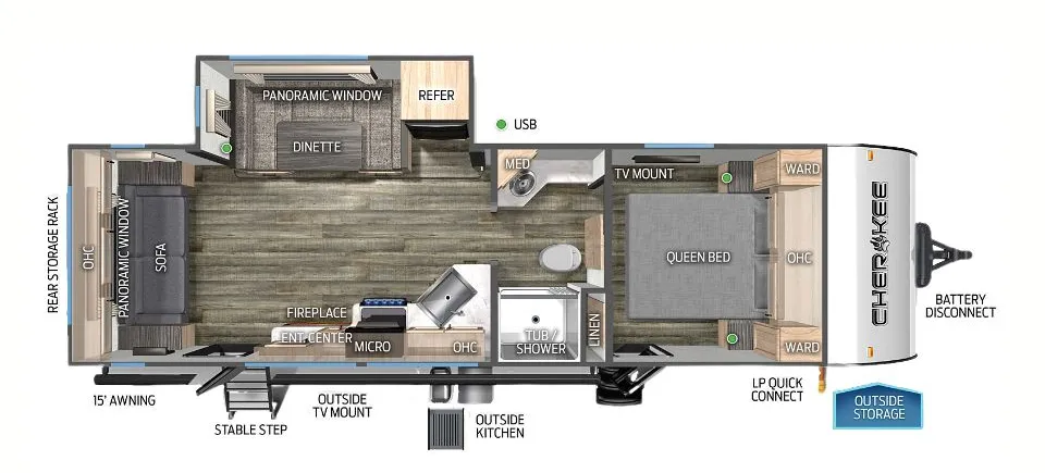 Forest River Cherokee 243TR floor plan