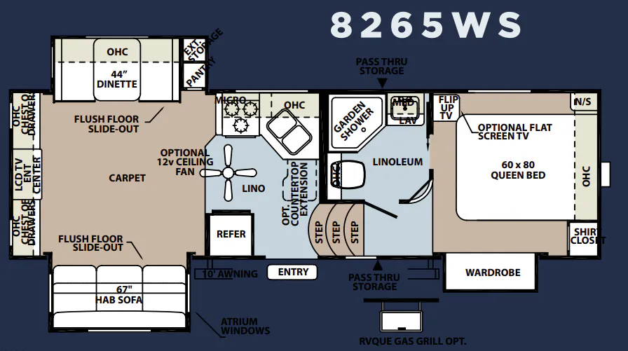 Forest River Rockwood Signature Ultra Lite 8265WS floor plan