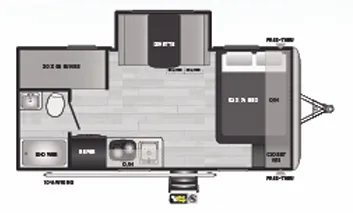 2022 Keystone Springdale Mini 1760BH - Floor plan