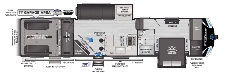 Keystone Fuzion 369 floor plan
