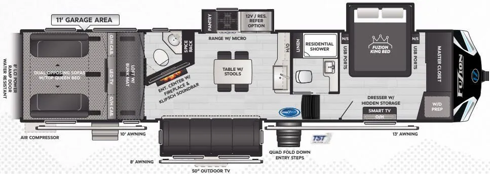Keystone Fuzion 373 floor plan