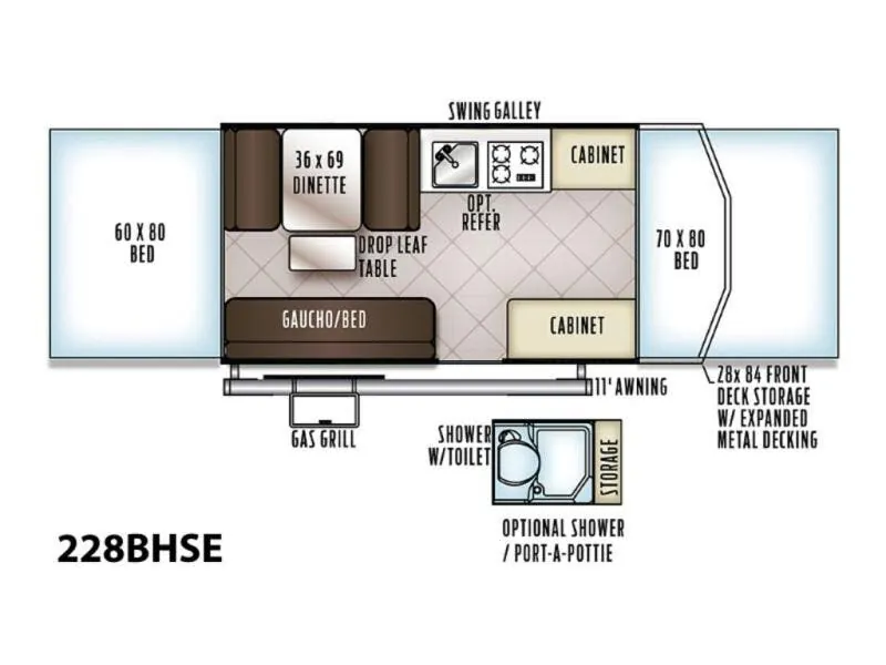 Forest River Flagstaff SE 228BHSE floor plan