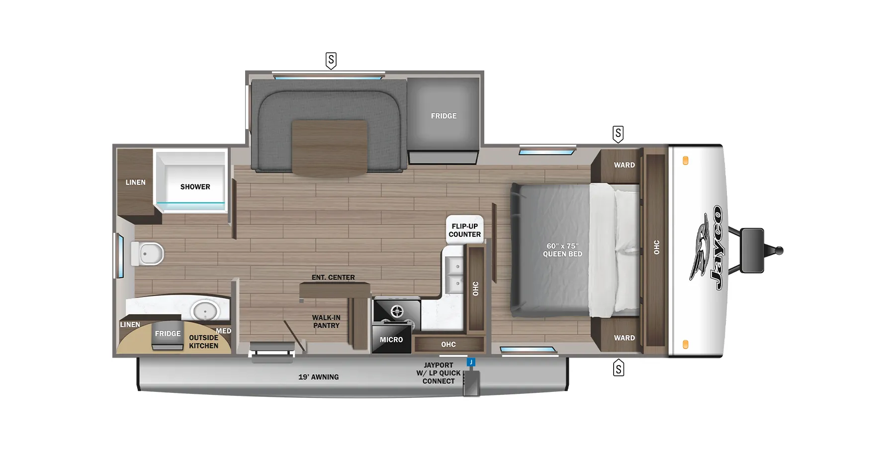 2023 Jayco Jay Feather 22RB - Floor plan