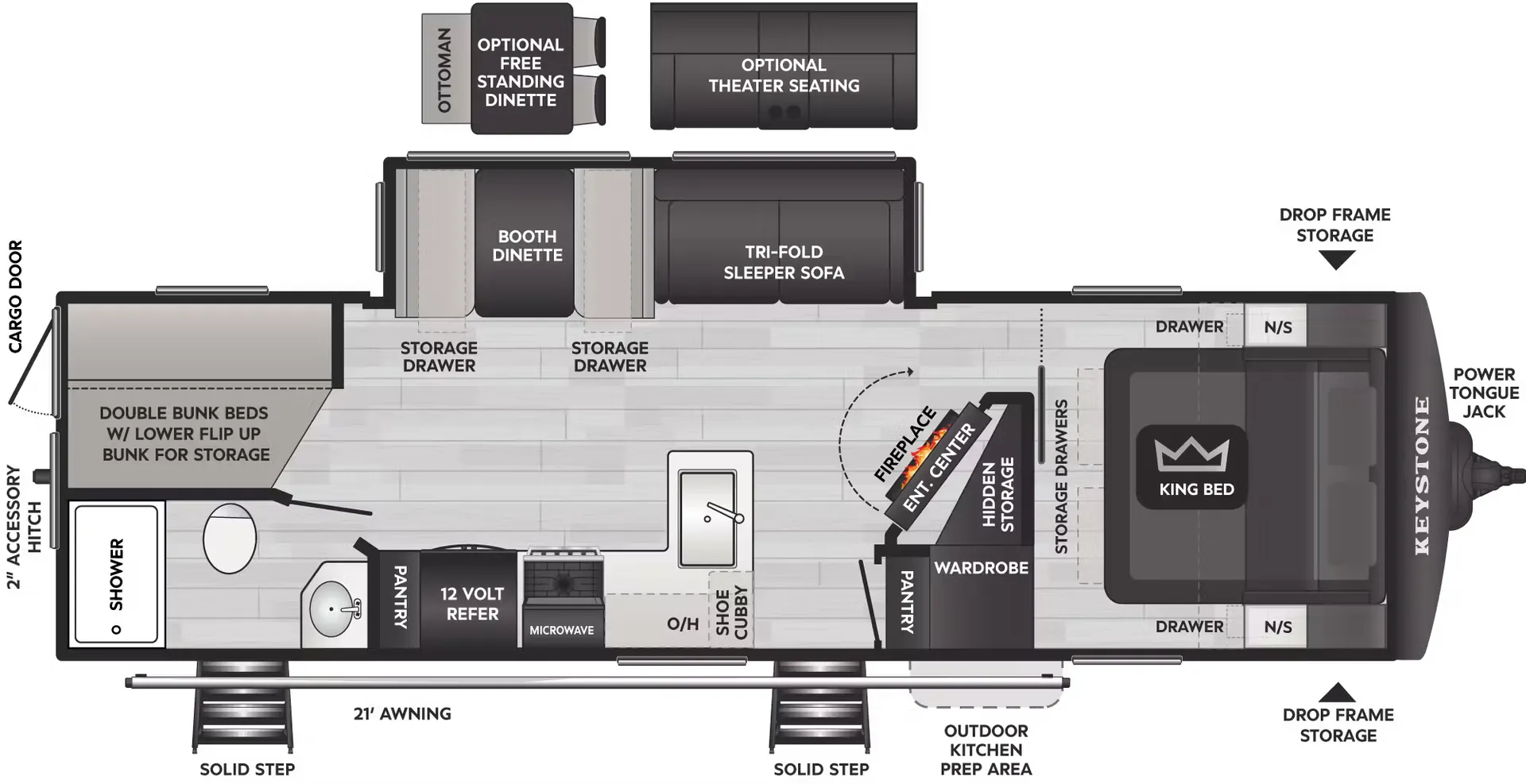2026 Keystone Cougar Half Ton 28BHS - Floor plan