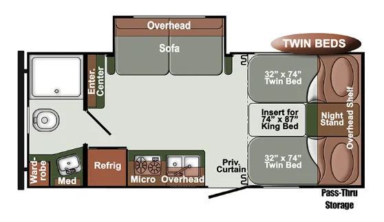 Gulf Stream Streamlite SVT 21TBS floor plan