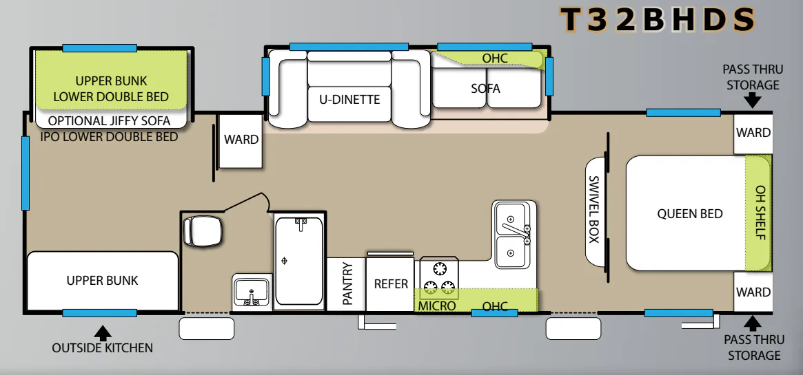 Forest River Salem 32BHDS floor plan