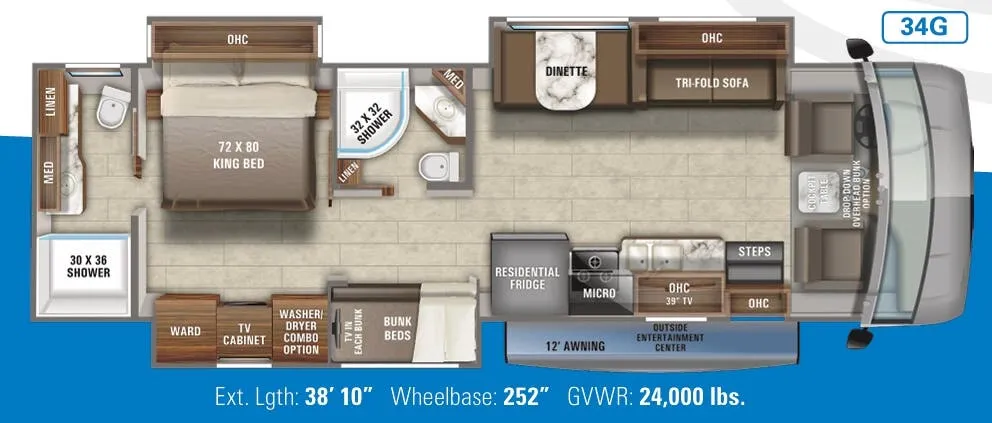 2020 Jayco Precept 34G - Floor plan