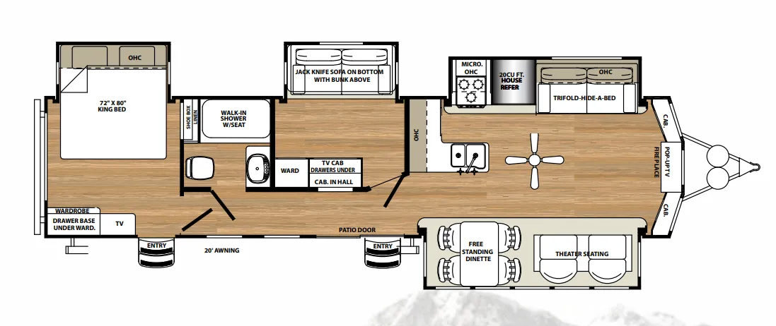 Forest River Sierra Destination 385FKBH floor plan