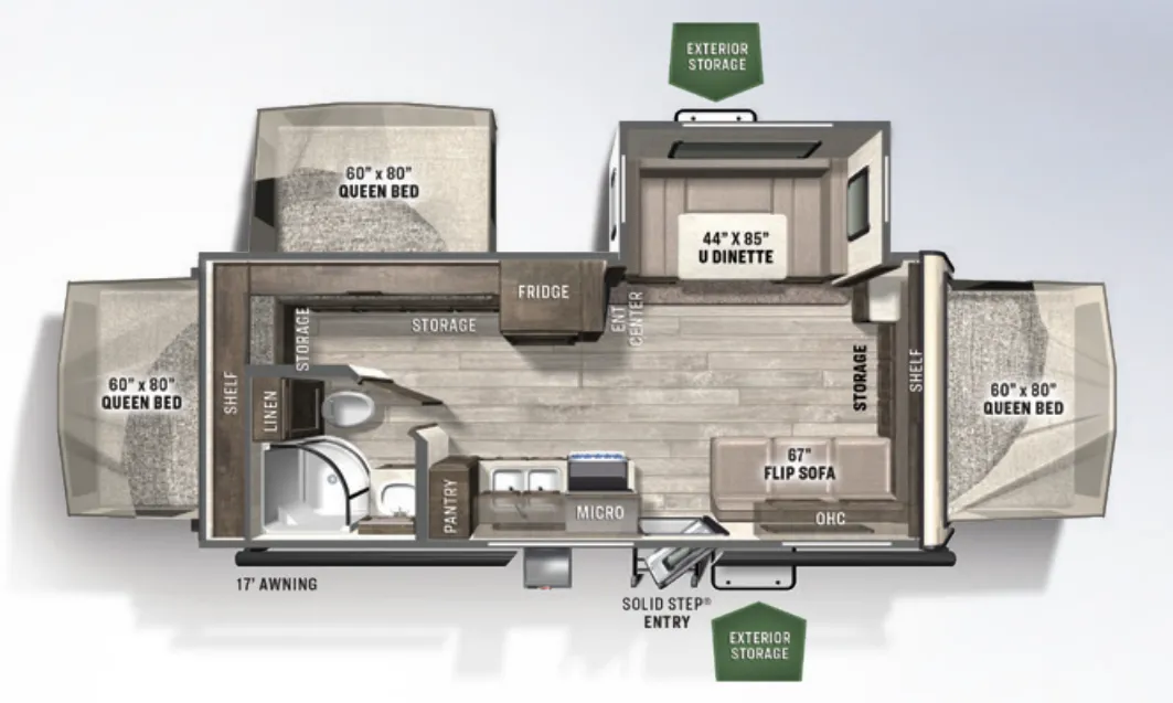 2011 Forest River Flagstaff Shamrock 233S - Floor plan