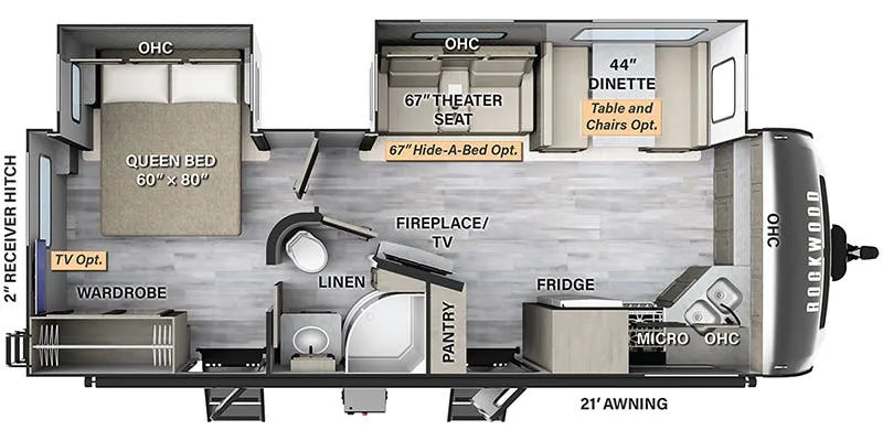 2024 Forest River Rockwood Ultra Lite 2608BS - Floor plan