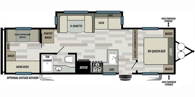 2019 Forest River Salem 30QBSS floor plan