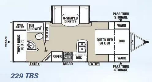 2016 Coachmen Freedom Express Ultra Lite 229 TBS - Floor plan
