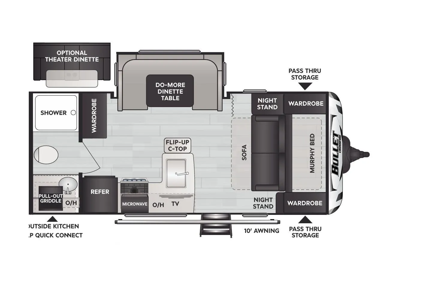Keystone Bullet Crossfire 1890RB floor plan