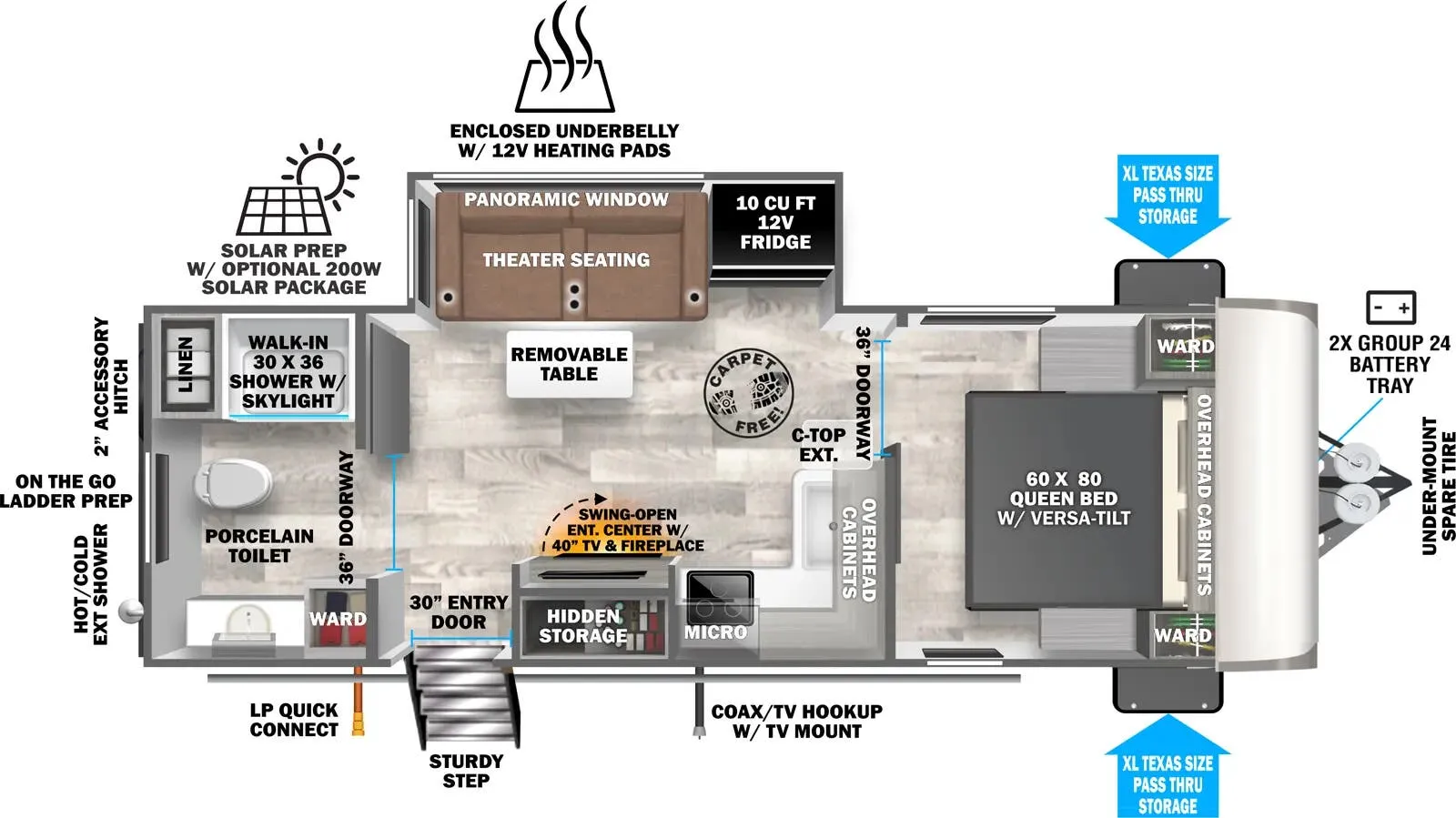 2025 Forest River Salem Hemisphere Hyper-Lyte 22RBHL - Floor plan