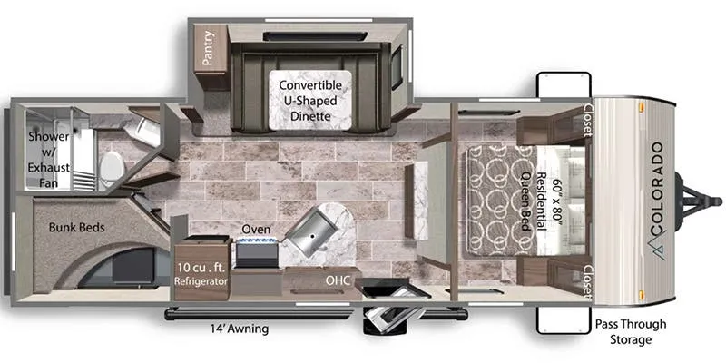 2026 Dutchmen Colorado 23BHCWE floor plan