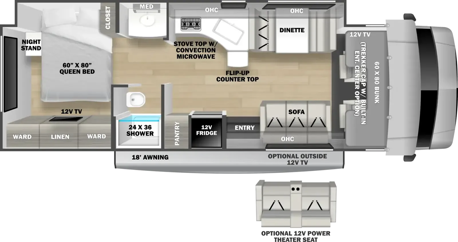 Forest River Sunseeker 3050S floor plan