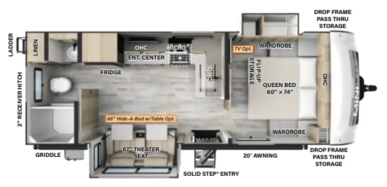 2024 Forest River Rockwood Mini Lite 2518S - Floor plan