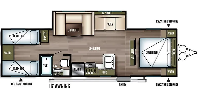 2019 Forest River Wildwood X-Lite 171RBXL floor plan