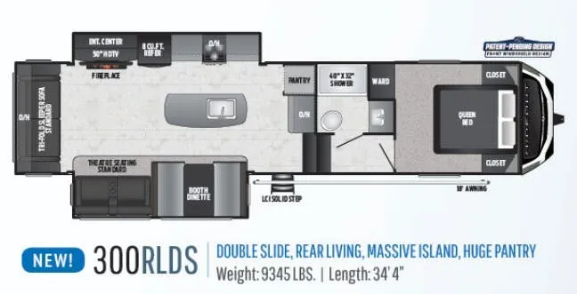 Keystone Hideout 300RLDS floor plan