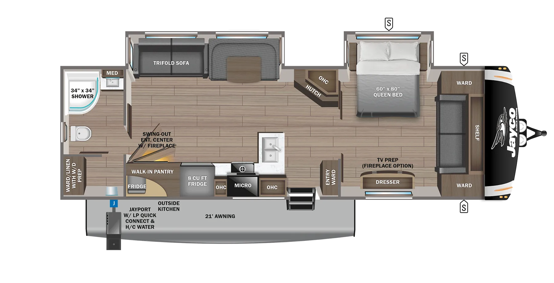 2024 Jayco Eagle Travel Trailers 320FBOK - Floor plan