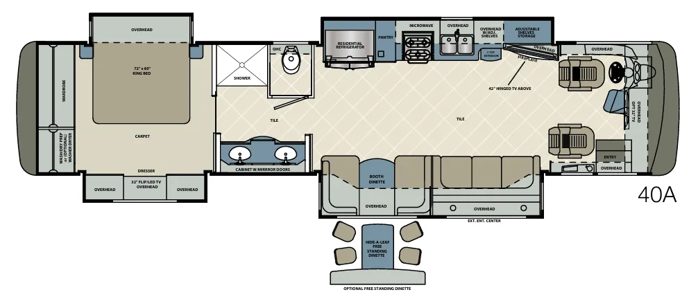 Forest River Berkshire XL 40A floor plan