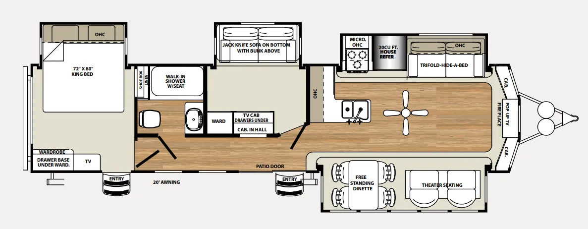 Forest River Sierra Destination 385FKBH floor plan