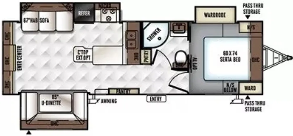 2017 Forest River FLAGSTAFF SUPER LITE 27RLWS floor plan