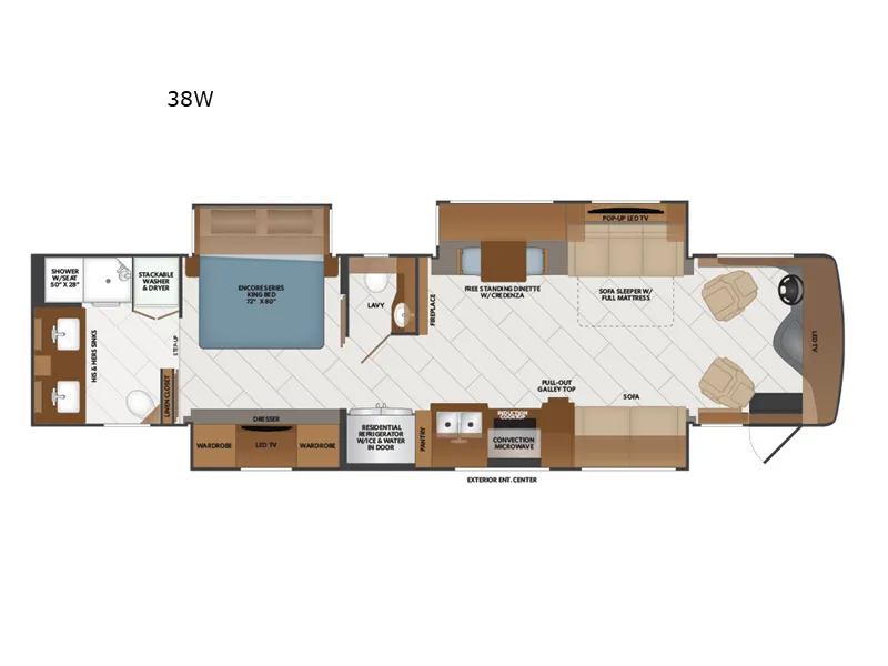2026 Fleetwood Discovery 38W - Floor plan