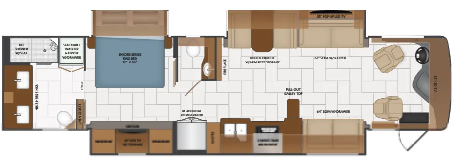 Fleetwood Discovery LXE 40M floor plan