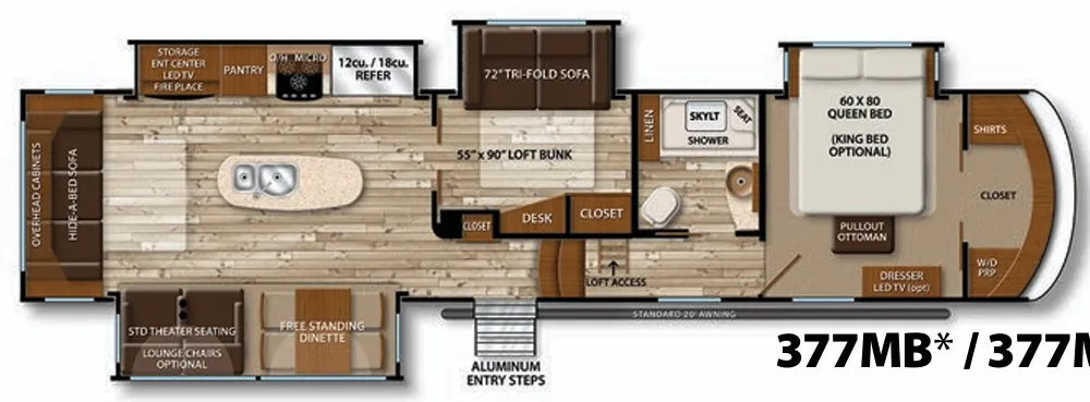 Grand Design Solitude 377MB R floor plan