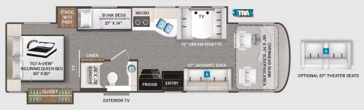 2026 Thor Motor Coach Palazzo GT 33.5 floor plan