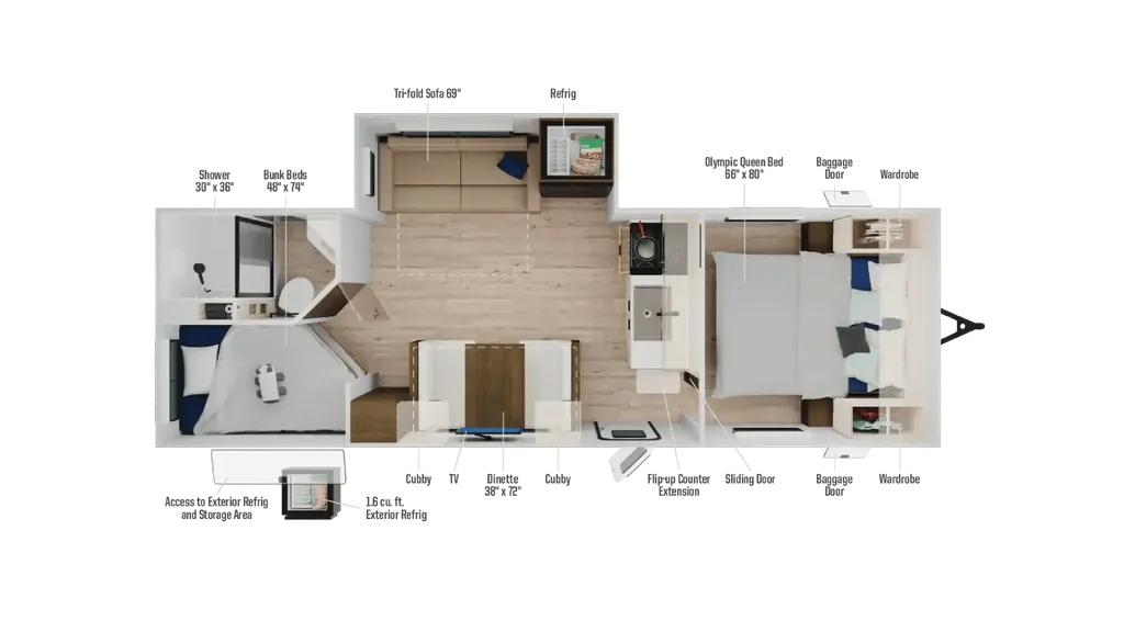 2026 Winnebago Access 25BH floor plan