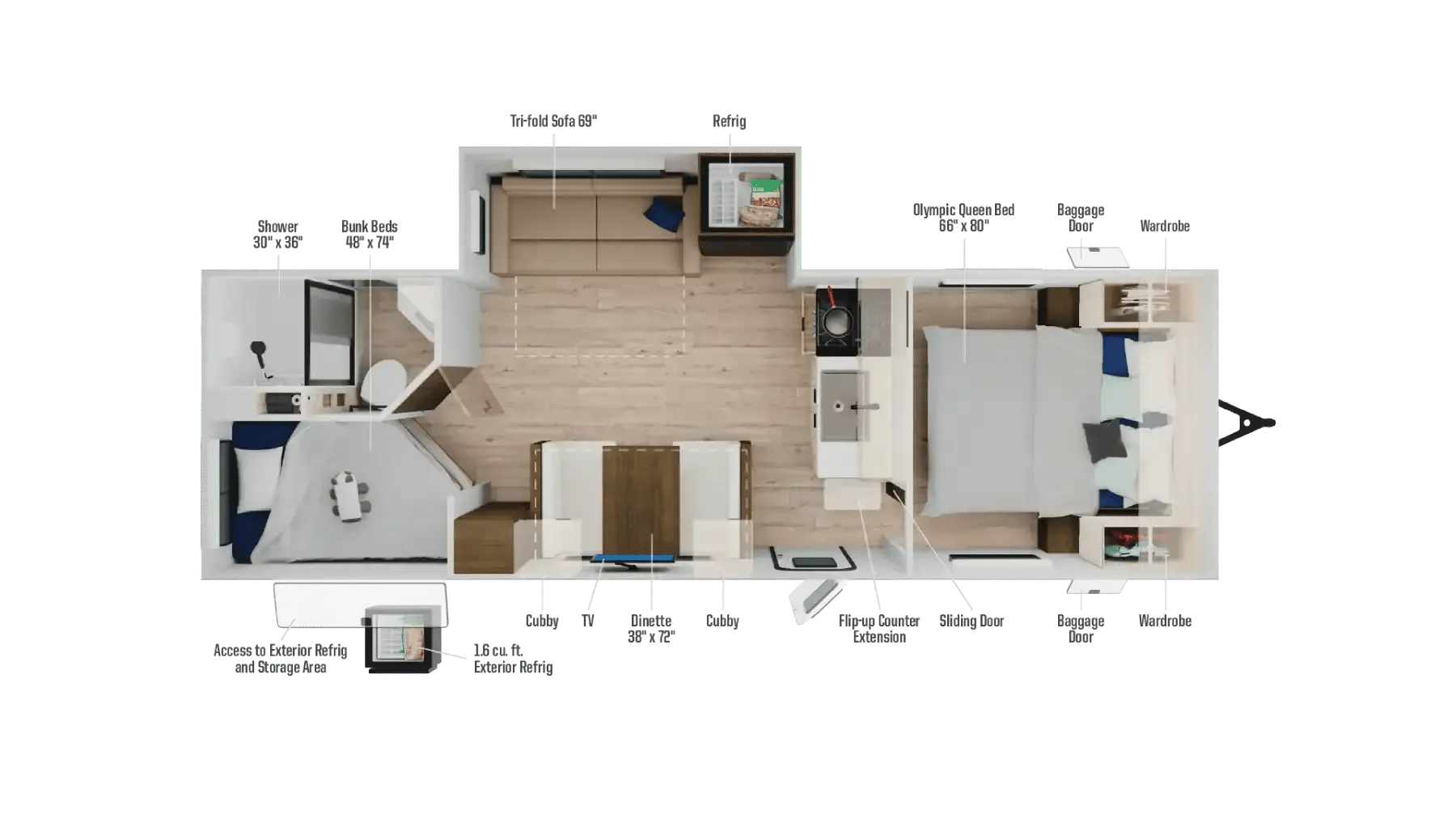 2026 Winnebago Access 25BH - Floor plan