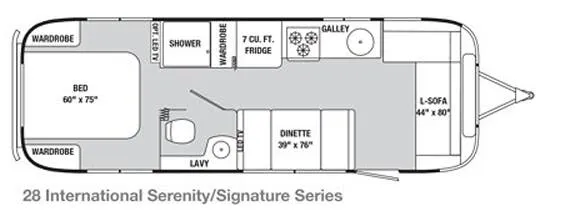 2005 Airstream International 28 floor plan