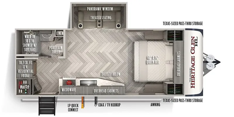 Forest River Wildwood Heritage Glen Hyper-Lyte 19RBHL floor plan