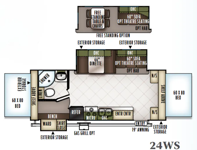 Forest River Flagstaff Shamrock 24WS floor plan
