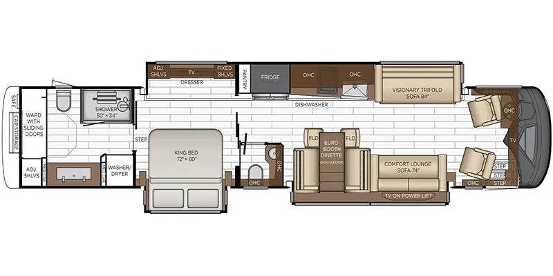 Newmar King Aire 4521 floor plan
