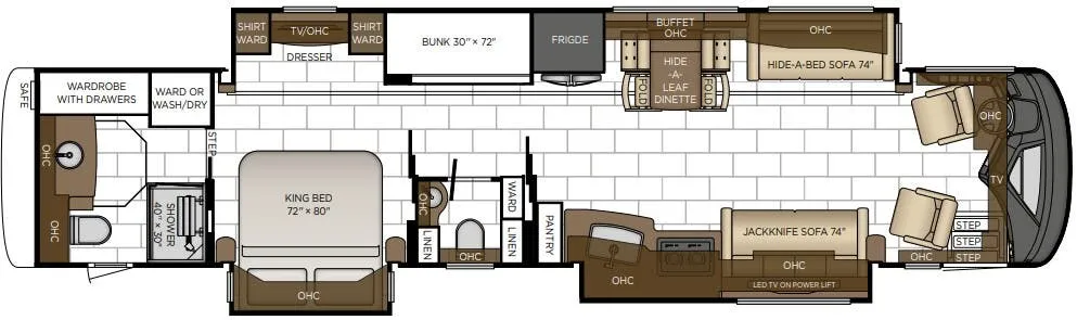Newmar London Aire 4535 floor plan