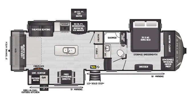 Keystone Avalanche 302RS floor plan