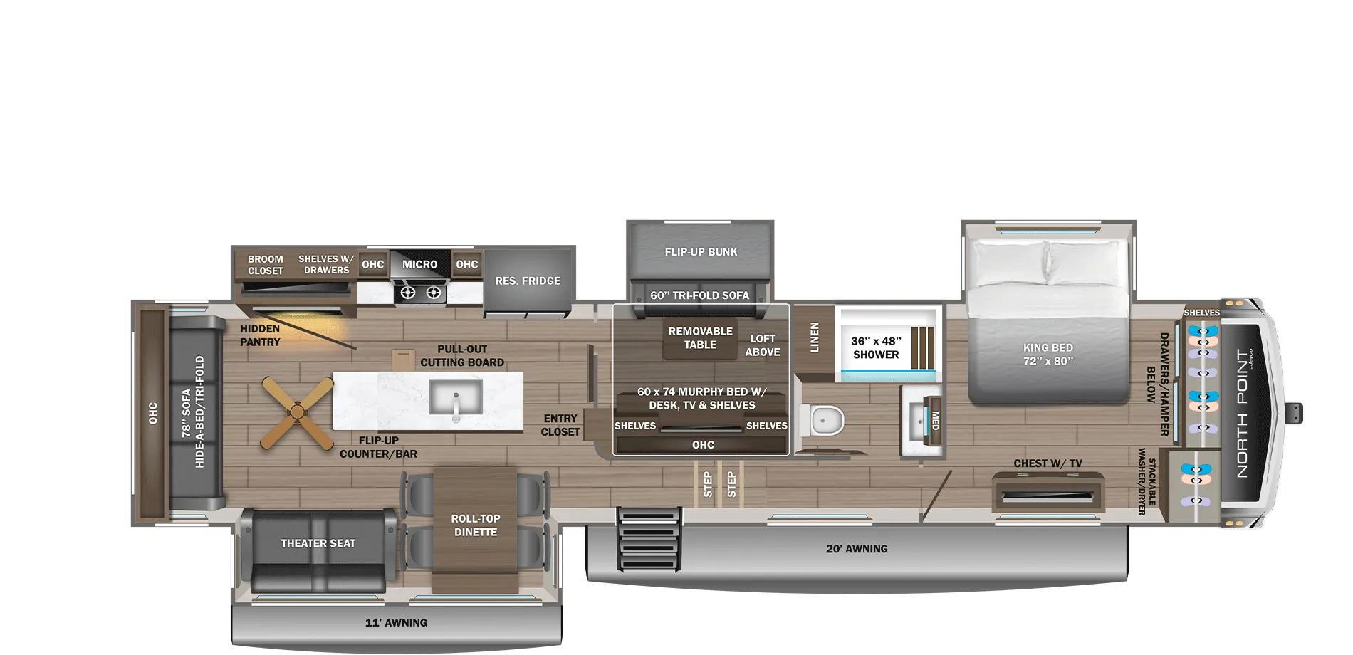 2026 Jayco North Point 377RLBH - Floor plan