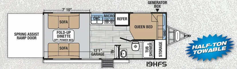Forest River XLR Hyperlite 19HFS floor plan
