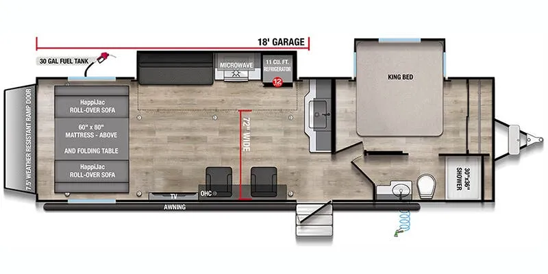 Alliance RV Valor All-Access Series 29T18 floor plan