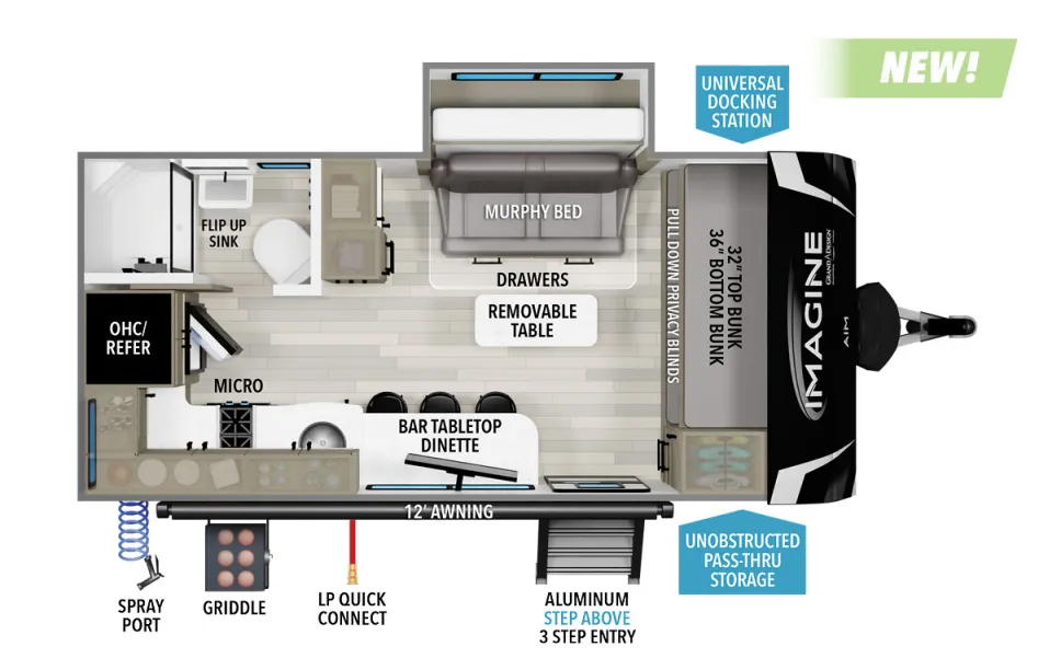 2024 Grand Design Imagine AIM 16BL - Floor plan